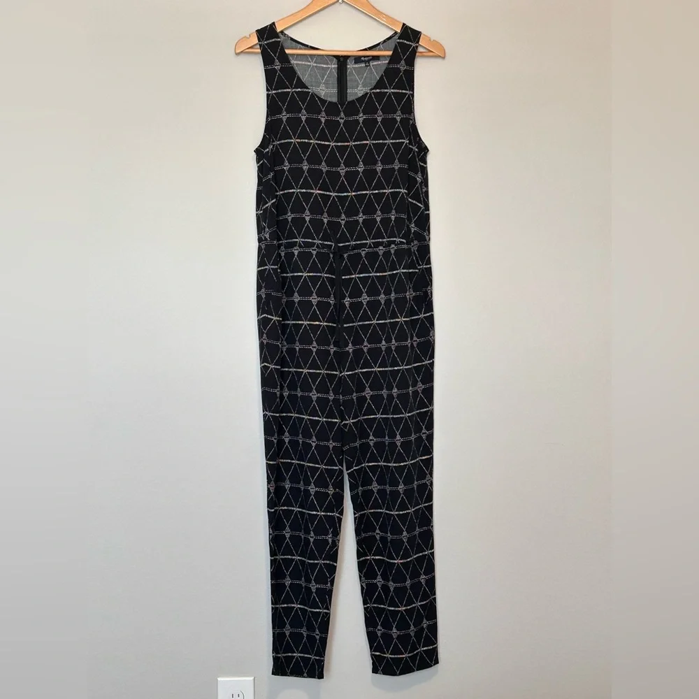 Madewell  S. Diamond Dot* Jumpsuit // Geometric Batik Print // Sleeveless // B&W - Picture 2 of 12